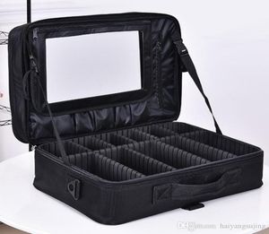 Professional makeup shoulder bag cosmetic big toolbox storage handbag with mirror travel beauty nail box messenger bags women suit8249222