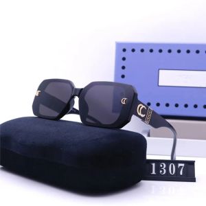 Designer-Sonnenbrillen für Männer und Frauen, modische, klassische Sonnenbrille, luxuriöse polarisierte Piloten-Übergroßen-Sonnenbrille, UV400-Brille, PC-Rahmen, Polaroid-Sonnenbrille 1307