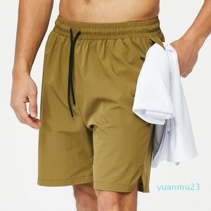 LL Summer Men's Sports Casual Shorts Horteless Pocket Fitness Running Slim Quick -Drying Pants