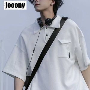 Men's Polos Fashion Japanese Sports Simple Cotton Harajuku Summer Short Sleeve Polo Shirt Lapel Basic Daily ldd240312