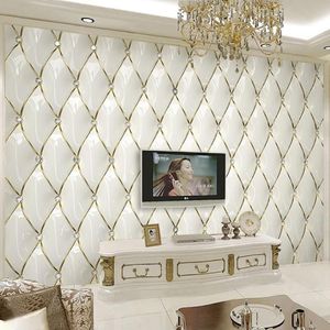 Custom Mural Wallpaper 3D European Style Gold Soft Bag Living Room Bedroom TV Background Wall Painting Wall Papers Home Decor300d