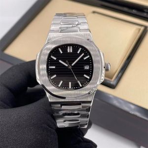 Luxury Watch Men Men Ruch Mechanical Watches Men 42 mm czarna tarcza Wysokiej jakości Wysokiej jakości szafir ze stali nierdzewnej Designerskie zegarki PP