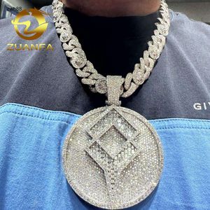 Designer di gioielli Ciondolo ghiacciato da uomo personalizzato in argento sterling 925 VVS Moissanite con diamante personalizzato fine HipHop