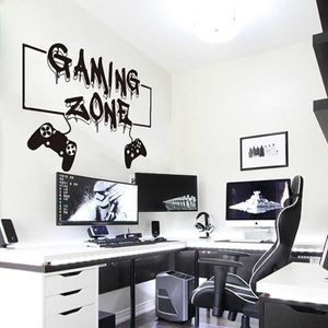 Graffiti Gaming Zone Eat Sleep Game Controller Video Game Wall Sticker Boy Room Play Room Gaming Zone Wall Decal Bedroom Vinyl 210305S