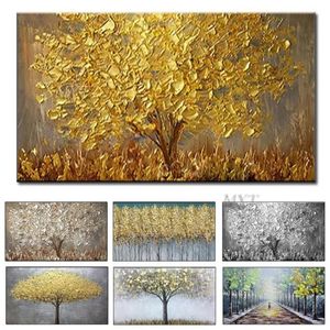 Neue handgemachte große moderne Leinwand-Kunst-Ölgemälde LNIFE Goldener Baum Gemälde für Zuhause Wohnzimmer el Dekor Wandkunst Picture272T