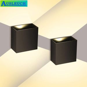 Lampada da parete in alluminio cubo per interni 85-265V COB Illuminazione a LED moderna per la casa Decorazione bianca nera Sconce Montaggio superficiale264Q