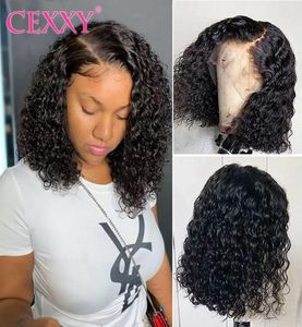 Curly Bob Lace Front Human Hair Wigs with Baby Hair Indian Water Wave 4x4 Lace Closure Wigs Short Jerry Curly Bob Wigs for Women3076303