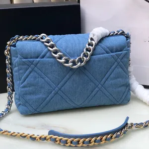 Mody dżinsowa torba luksusowa torby damskie designerskie torebki Wysokiej jakości torba 30 cm 25 cm 20 cm głębokie niebieskie łańcuchy płótna torba Crossbody Torby