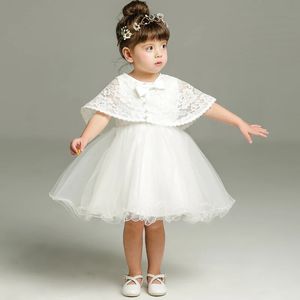 女の赤ちゃんのドレスホワイトレースプリンセスドレス幼児洗礼ドレスベビーバースデーウェディングパーティードレスプロムイブニングドレス0-24m 240307