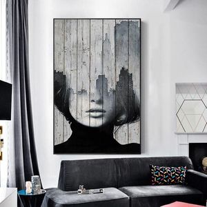 Street Art Donne a bordo Dipinti su tela Per soggiorno Wall Art Stampe moderne e poster Immagini decorative3431