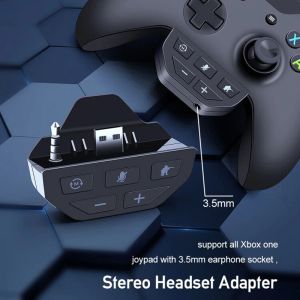 Levererar Black Stereo Headset Adapter Controller 3.5mm Ljudadaptrar Hörlurarkonverterare för Micros X One Wireless GamePad -tillbehör
