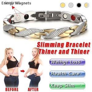 Beaded Trendy 4 Färger Viktförlust Energimagneter smycken Slimmbanglingarmband Twisted Magnet Therapy Armband HealthCarel24213