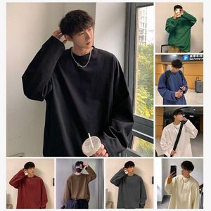 Brand 210G 100% Combed Cotton Pure Color Glossy Board Long Sleeved T-Shirt For Men Women With Black And White Base (Bought By Hand) Outdoors