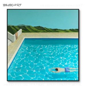 Målerier Artist Handmålade högkvalitativa impressionistiska simning av oljemålning på duk Fine Art Special Landscape Man283e
