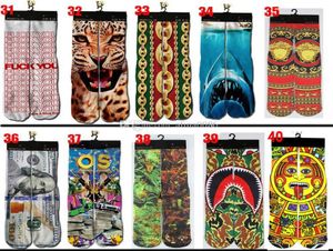 3D-Socken 1000 Design Kinder Damen Herren Hip Hop Baumwollstrümpfe Skateboard bedruckte Socke 100 Stück 50 Paar 5115778