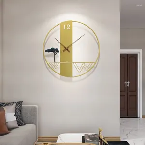 Relógios de parede elegante sala de estar relógio peçasart deco redondo mão casa presente ouro design moderno nórdico escritório zegar decoração