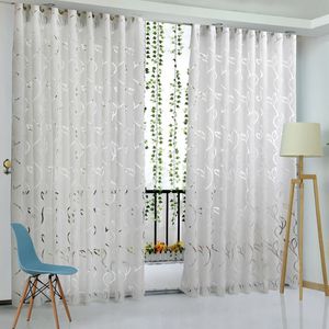 Blomma Vine Leaf Partition Curtain Polyester Moderna gardiner för vardagsrum Balkongfönster Sheer för sovrum2453