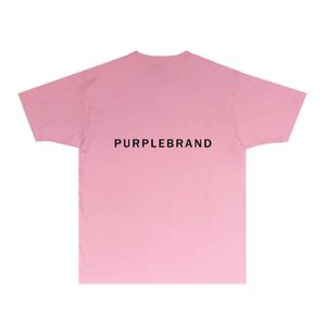 Långsiktigt trendigt varumärke lila märke t-skjorta kort ärm t-shirt tröja 109