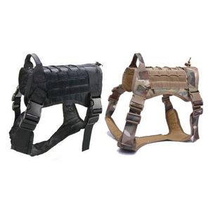 Vestuário para cães Vestuário para cães grande militar K9 colete de treinamento tático arnês ajustável molle nylon resistente à água 298p