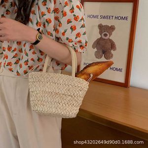 Cute Corn Skin Hand Held Straw Woven Bag New Style Small Fresh Women s Beach Resort 240312
