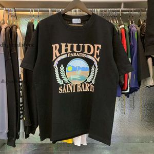 Футболка Rhude, роскошная футболка большого размера, дизайнерские футболки для тренировок, мужские футболки большого размера, футболка