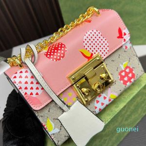 Designer - Bolsas de ombro Cross Body Designer Fashion Bags Cute Apple Print Chain Square Messenger Bag Mulheres Bolsas