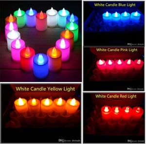 3 5 4 5 سم LED Tealight Tea Candles Light Light Battery تشغيل حفل زفاف حفلة عيد ميلاد ديكور عيد الميلاد 50LOTS إرسال DHL310K