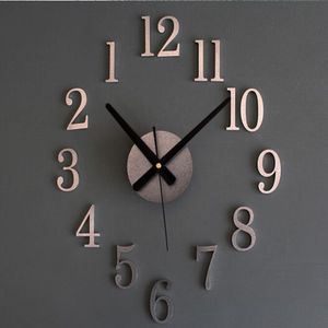 ساعة عكسية ظهر المعادن 3D 3D Stereo DIY DIY Wall Clock Clock Fashion Watches Bell Reversal275y