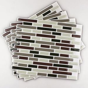 Duvar Çıkartmaları 4 PCS Ev Dekoru 3D Fayans Desen Mutfak Backsplash Mural Çıkarmaları1299o