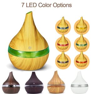 新しいUSB Electric Aroma Diffuser LED WOOD AIR加湿器エッセンシャルオイルアロマセラピーマシンクール浄化器メーカーホームフレグランス3117