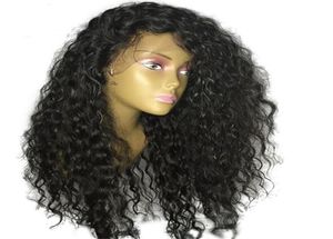 Malaysiska lockiga peruker 7a klass malaysisk jungfrulig människohår Glueless kinky Curly Spets Front Wig Lacefront Wig For Black Women7833924