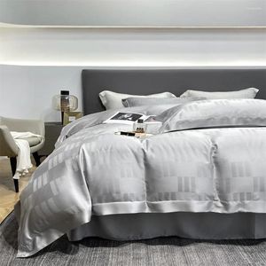 Bedding Sets Customized Solid Color Lyocell Tencel Bed Sheets Comforter Duvet Set