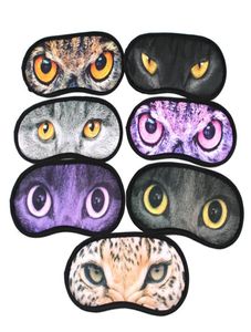 100pcslot Fast Sexy 3D Print Animal Eyeshade Cover Travel Sleeping Eye Mask Sleep Cover Blindbind Eye Mask2899343