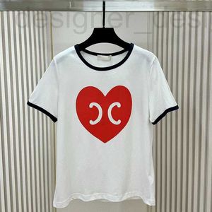 THERTS MENMER THERTS DESIGNER 2024 Spring Festival New Love Printed Receed Devel Sleeved T-Shirt 2yth