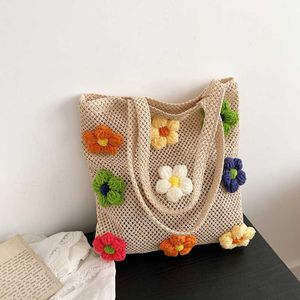 Saco popular de verão para mulheres moda grama tecido na moda versátil portátil um ombro crossbody