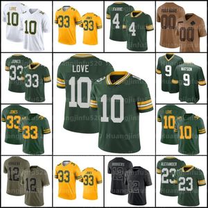 Camisa de futebol do amor Josh Jacobs Jayden Reed Watson Jaire Alexander AJ Dillon David Bakhtiari Quay Walker Luke Musgrave Tucker Kraft Lukas Van Ness Rashan Gary