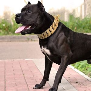 30mm forte metal cão corrente coleiras de aço inoxidável pet treinamento choke colar para cães grandes pitbull bulldog prata ouro mostrar col201p