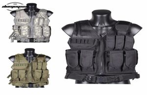 Tactical Equipment Training Combat Vest Army Paintball Hunting Armor Molle Vests with Gun Holster3962476