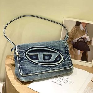 Bag Washing Water Denim Medieval Underarm Female Niche Single Shoulder Casual Cloth Spicy Girl Style Dingdang