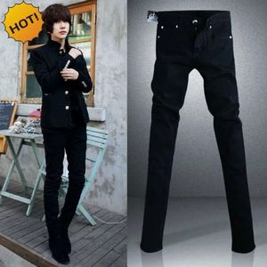 Jeans Black Micro Elastic Skinny Men Teenagers Casual Pencil Pants Cotton Thin Boy Handsome Hip Hop Trousers 28-34 840