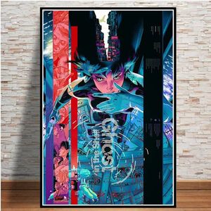 Affisch och utskrifter Ghost in the Shell Fight Police Japan Anime Art Paintings Canvas Wall Pictures for Living Room Home Decor256x