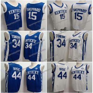 Mess #15 Reed Sheppard Wildcats Basketball-Trikot Ed #34 Oscar Tshiebwe #44 Zvonimir Ivisic Kentucky-Trikots Größe S-3XL