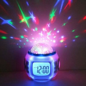 Sveglia digitale a led Snooze Stella stellata Sveglia luminosa per bambini Baby Room Calendario Termometro Luce notturna Proiettore233r