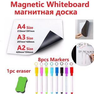 Magnetisches Whiteboard, Kühlschrankmagnete, trocken abwischbar, Whiteboard, magnetischer Markierungsstift, Radiergummi, Vinyl-Whiteboard für Aufzeichnungen, Küche 201233n