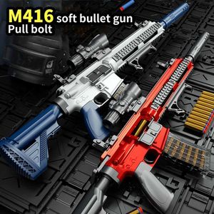 총 장난감 M416 쉘 던지기 건 98K 에어 소프트 건 장난감 소프트 총알 무기 아이 블래스터 촬영 게임 야외 소년 240307