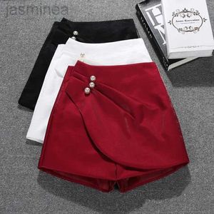 Shorts femininos primavera e verão cintura solta emagrecimento retro all-match brilhante seda cetim saia curta ldd240312