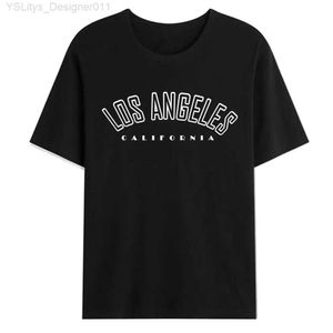 Women's T-Shirt Los Angeles Letter Print T Shirts Summer Breathable Casual T-shirts Cotton Streetwear Loose Tees Sportwear Short Sle Tops L24312 L24312