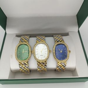 2024 New Women 's Set Watch, Oval, Automatic Quartz Movement Casual Watch, 스테인레스 스틸 스트랩, 패션 다이얼, 생일 선물, 상자와 함께