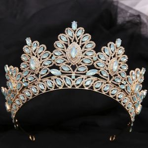 DIEZI 12 colori barocco principessa opale di cristallo tiara corona elegante regina tiara festa di nozze accessori per capelli gioielli 240307