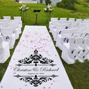 Decalques de parede personalizados para casamento, vinil, corredor, igreja, chão, decoração, adesivos de parede, festa de casamento, pôster 737 2244a